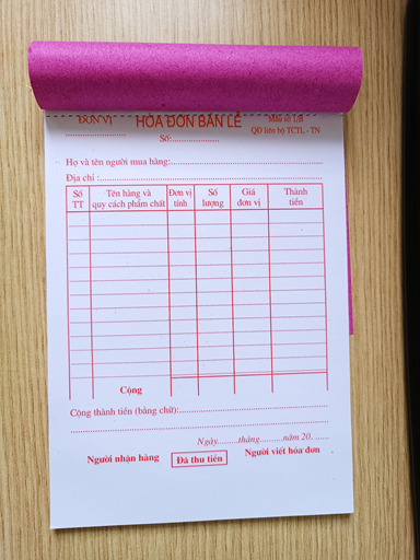 Hóa Đơn Bán Lẻ 1 Liên