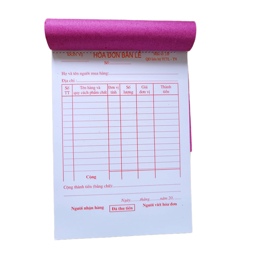 Hóa đơn bán lẻ 1 liên
