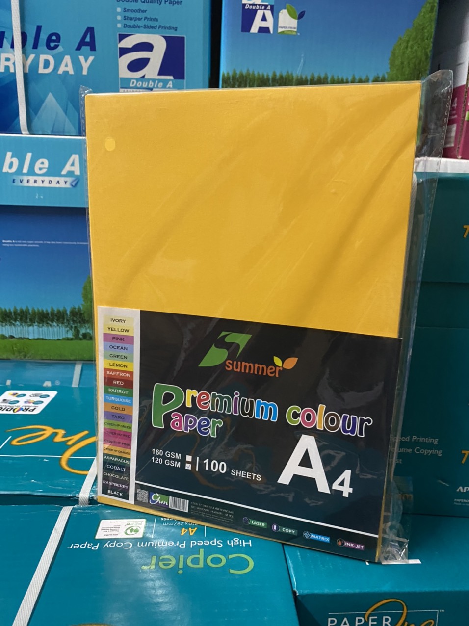 Bìa màu vàng kim A4 ĐL120gsm